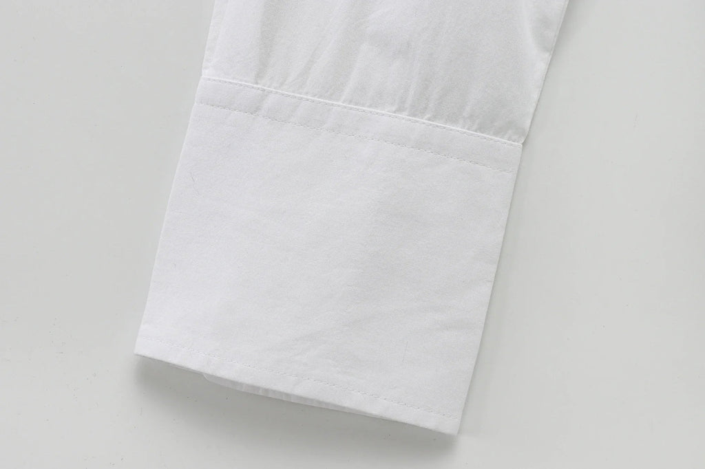 Spring Casual Women Blouse Long Sleeve Turn-down Collar Bow Tie Loose Fit Chic Shirt