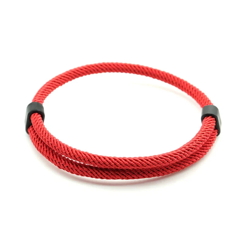 Fashion Men's Adjustable Lucky Red Thread Bracelet Set 2pcs Gifts for Him Armband Accessories