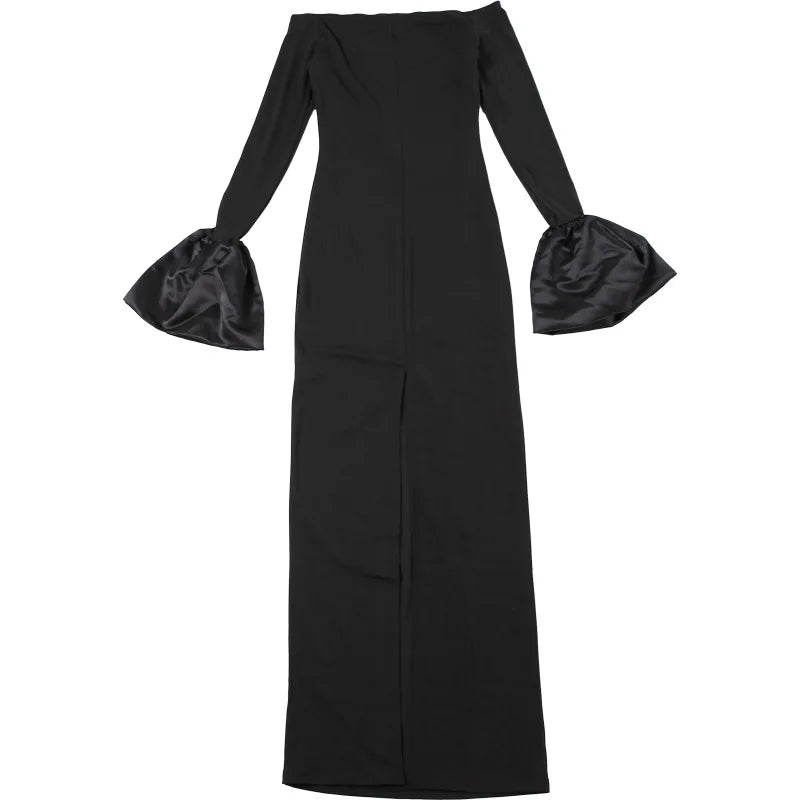 Y2K Strapless Backless Maxi Dress Lantern Sleeve Party