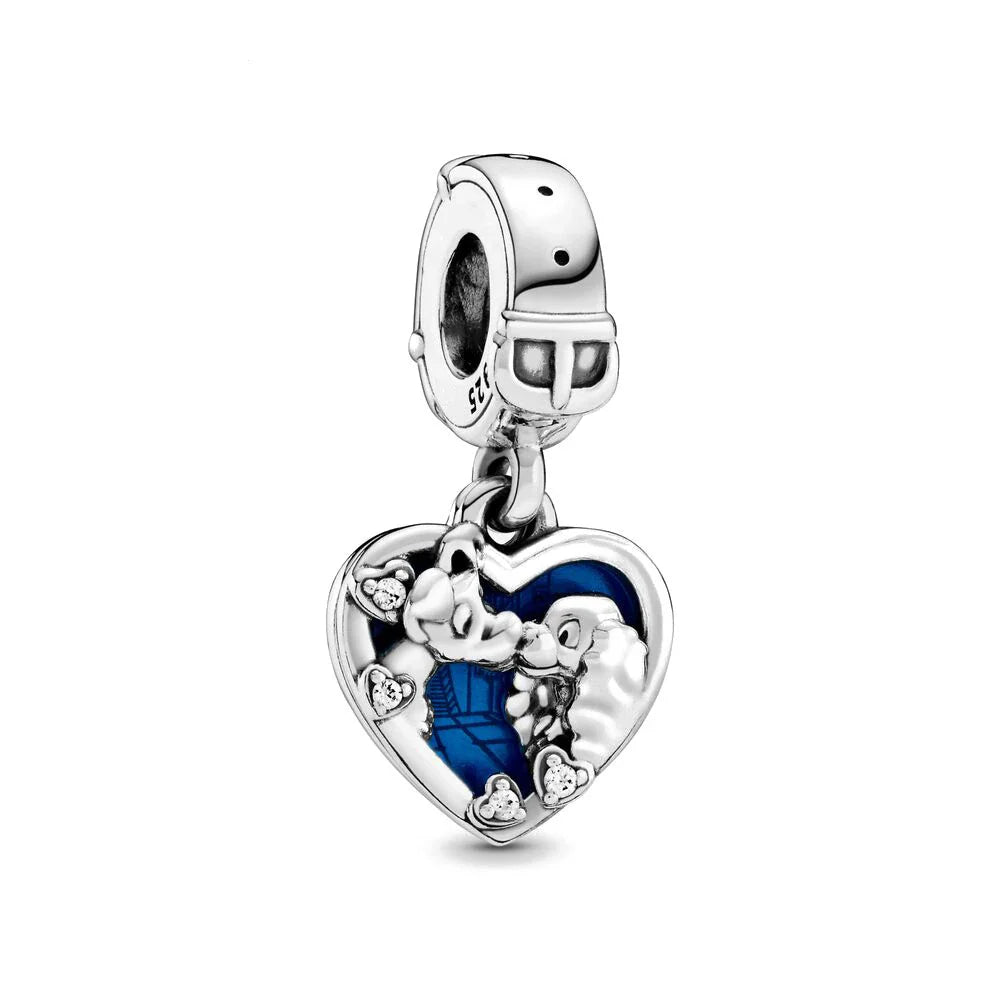 Mickey Mouse Minnie Mouse Sterling Silver Charm Beads for Bracelets