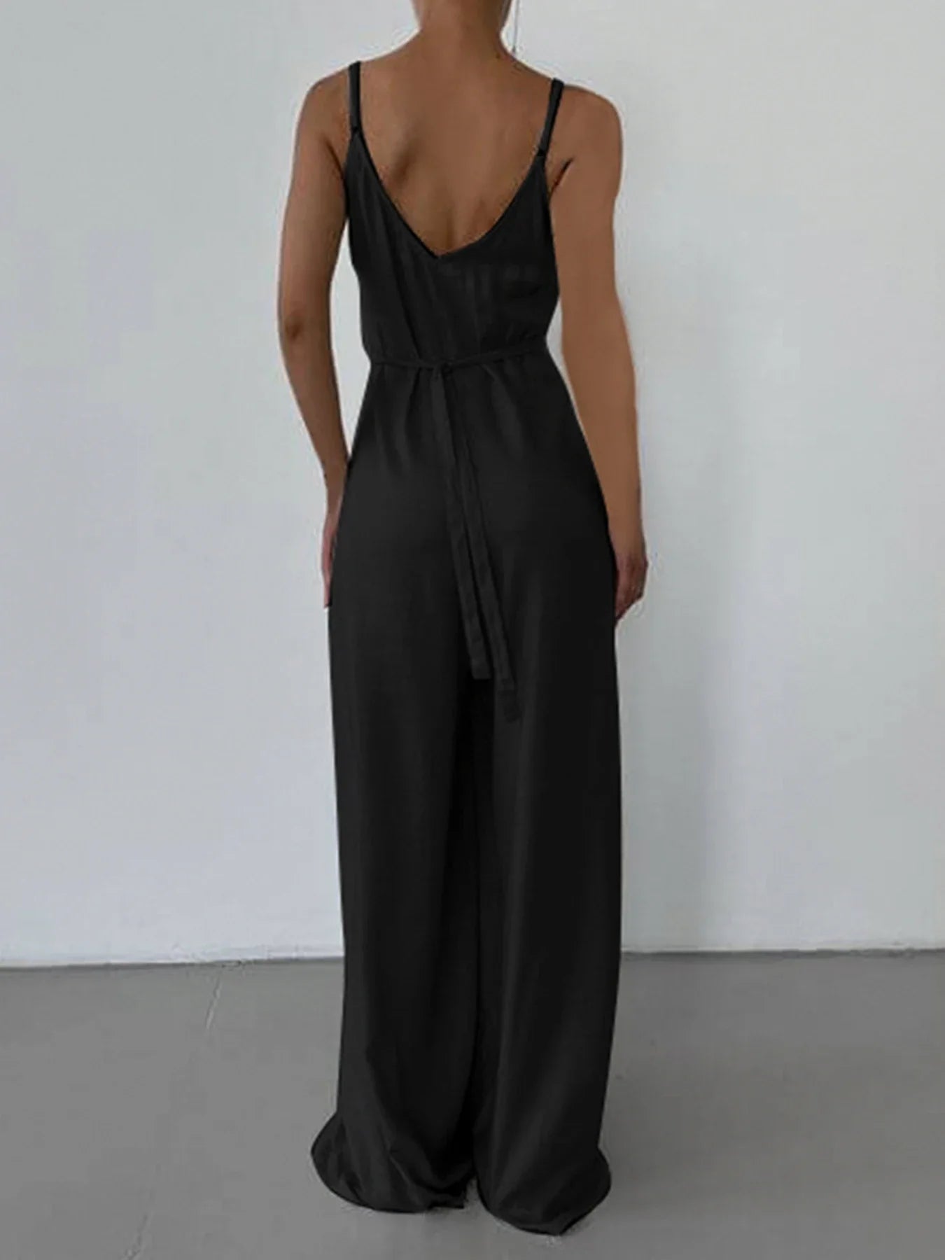 Casual Sleeveless V Neck Cotton Linen Jumpsuit Wide Leg Playsuit Elegant Vacation Outfit