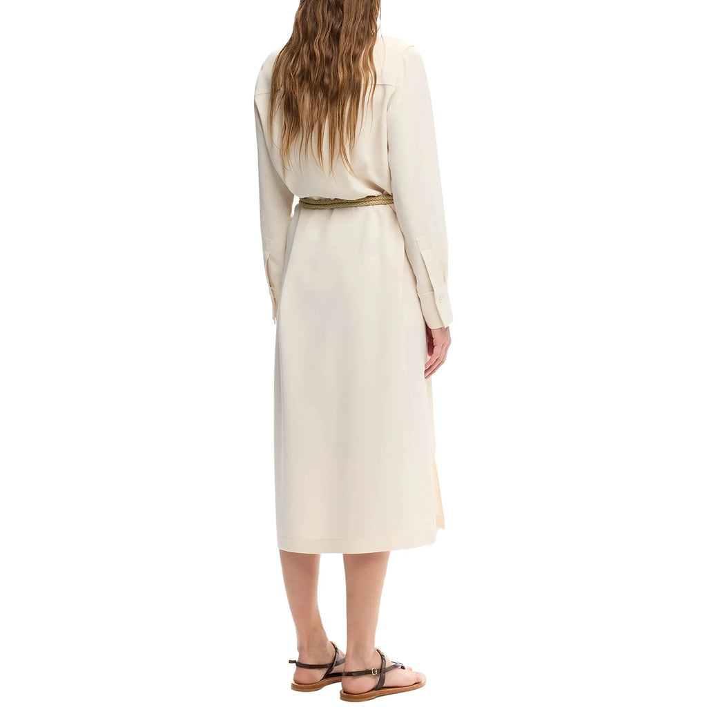 Beige Long Sleeve Dress For Women For Work And Office