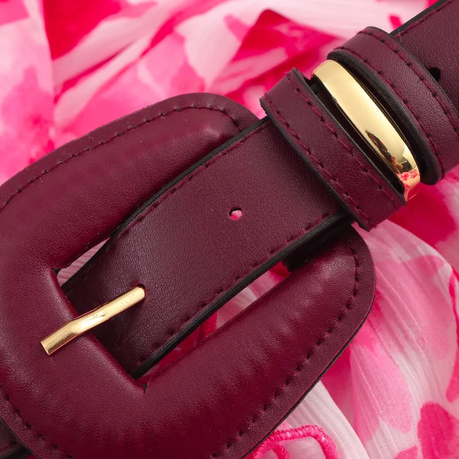 Casual V Neck Printed Belted Long Sleeve Dress For Women