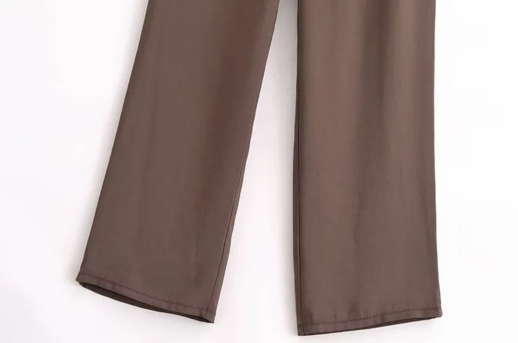 Flowing Two Piece Outfit for Women with Strapless Top and Drawstring Trousers