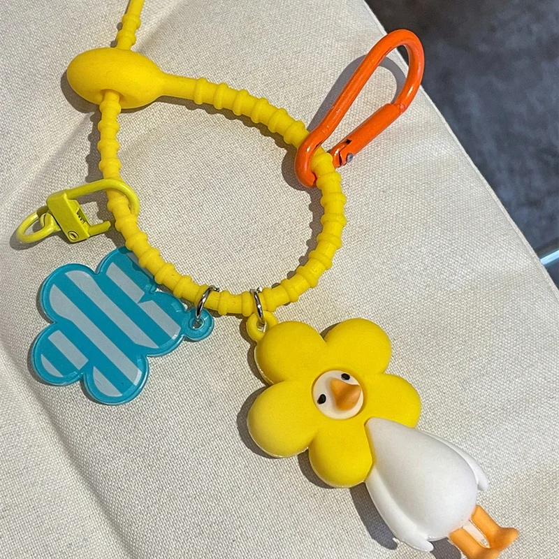 Cute Cartoon Yellow Duck Keychain Personalized Fashionable Pendant for Students