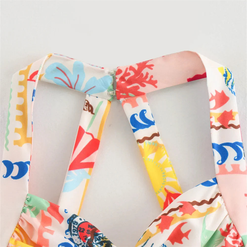 Chic Women's Summer Two-Piece Set Dopamine Style Half-Length Skirt and Matching Top Fashion Ensemble