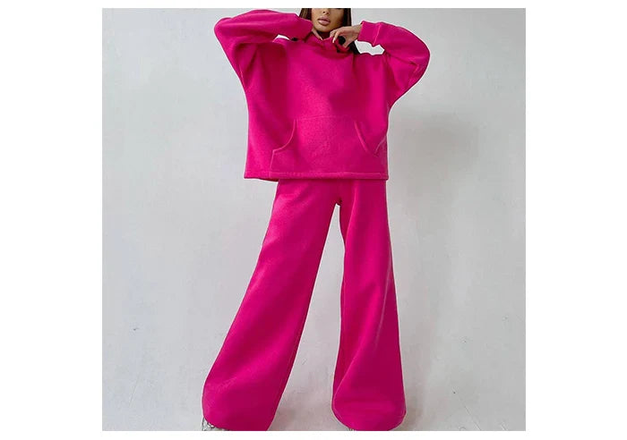 Women Oversized Tracksuit Set with Hoodie and Sweatpants Comfortable Two Piece Outfit