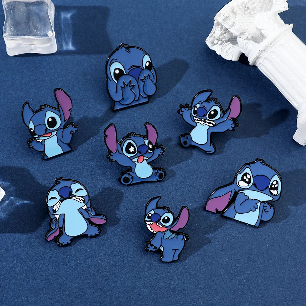 7 Pcs Creative Lilo and Stitch Enamel Pins Set for Backpack Clothing Jewelry and Accessories Gift