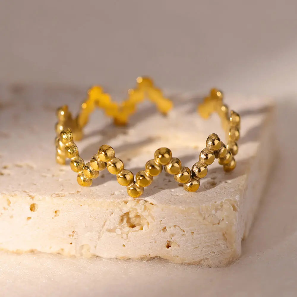 Gold Stainless Steel Wedding Rings for Women Couple Jewelry