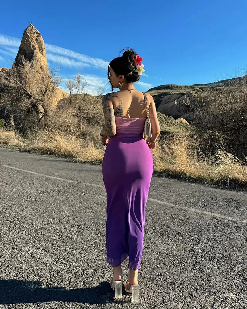 Gradient Strapless Backless Maxi Dress For Women Sexy