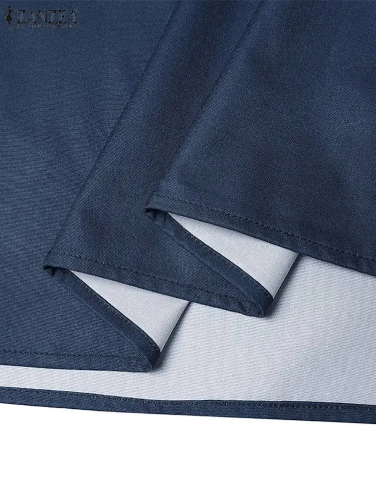 Summer O Neck Sundress With Contrast Patchwork Short Sleeve