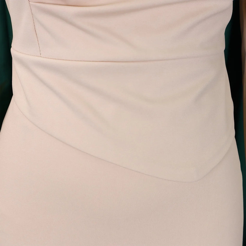 Professional Midi Office Dress for Women with Long Sleeves