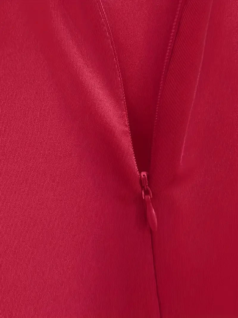 African Print Office Dress For Women High Waist Long Sleeve