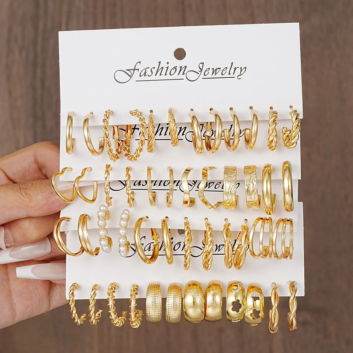24-Pair Vintage-Inspired Small Hoop Earring Set for Women Elegant Geometric Iron Ear Ornaments for Daily Wear