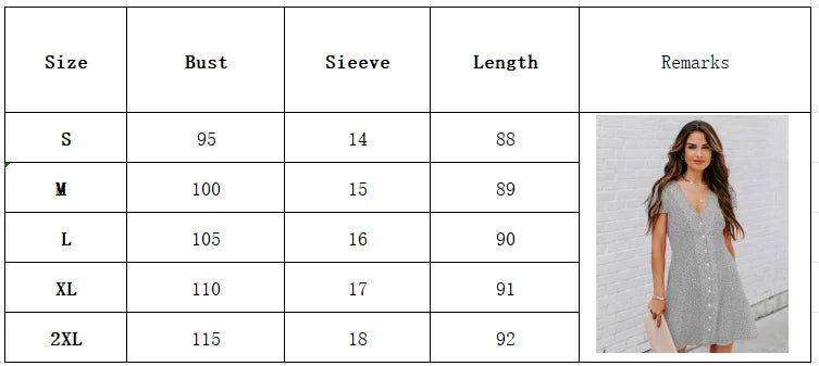 Polka Dot Dress For Women With Short Sleeves And Buttons