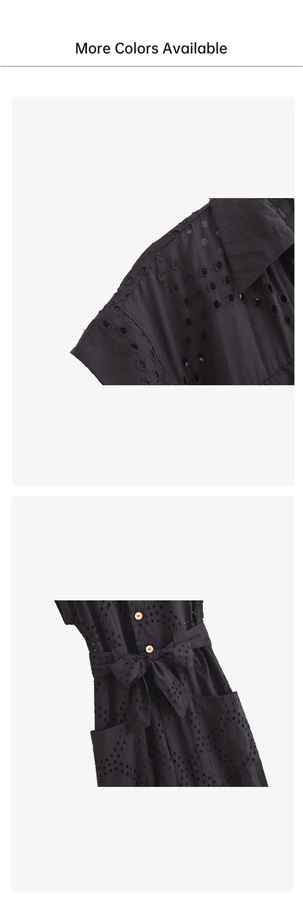 Casual Women's Short Sleeve Jumpsuit with Bow Waist Strap and Hollow Embroidery Summer Fashion Slimming One-Piece Romper