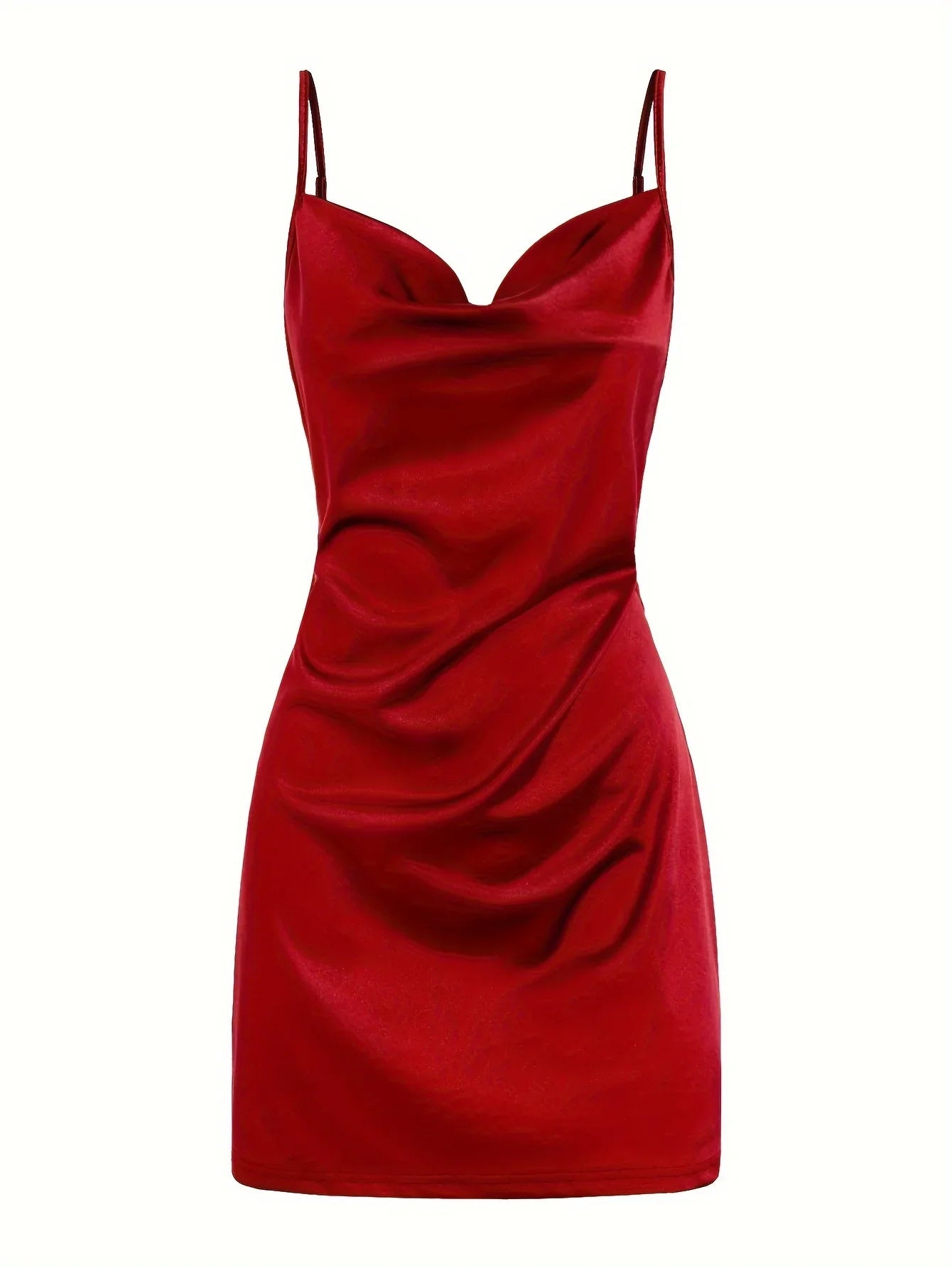 Elegant Satin Hip Suspender Dress For Women Evening Wear