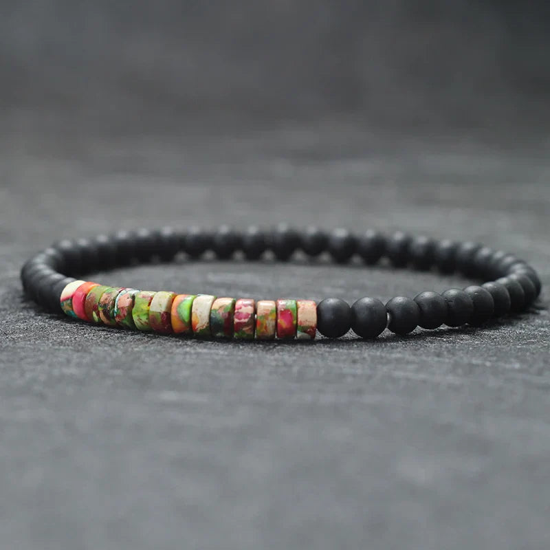 Minimalist 4mm Emperor Onyx Bead Bracelet for Meditation and Yoga Unisex Fashion Jewelry