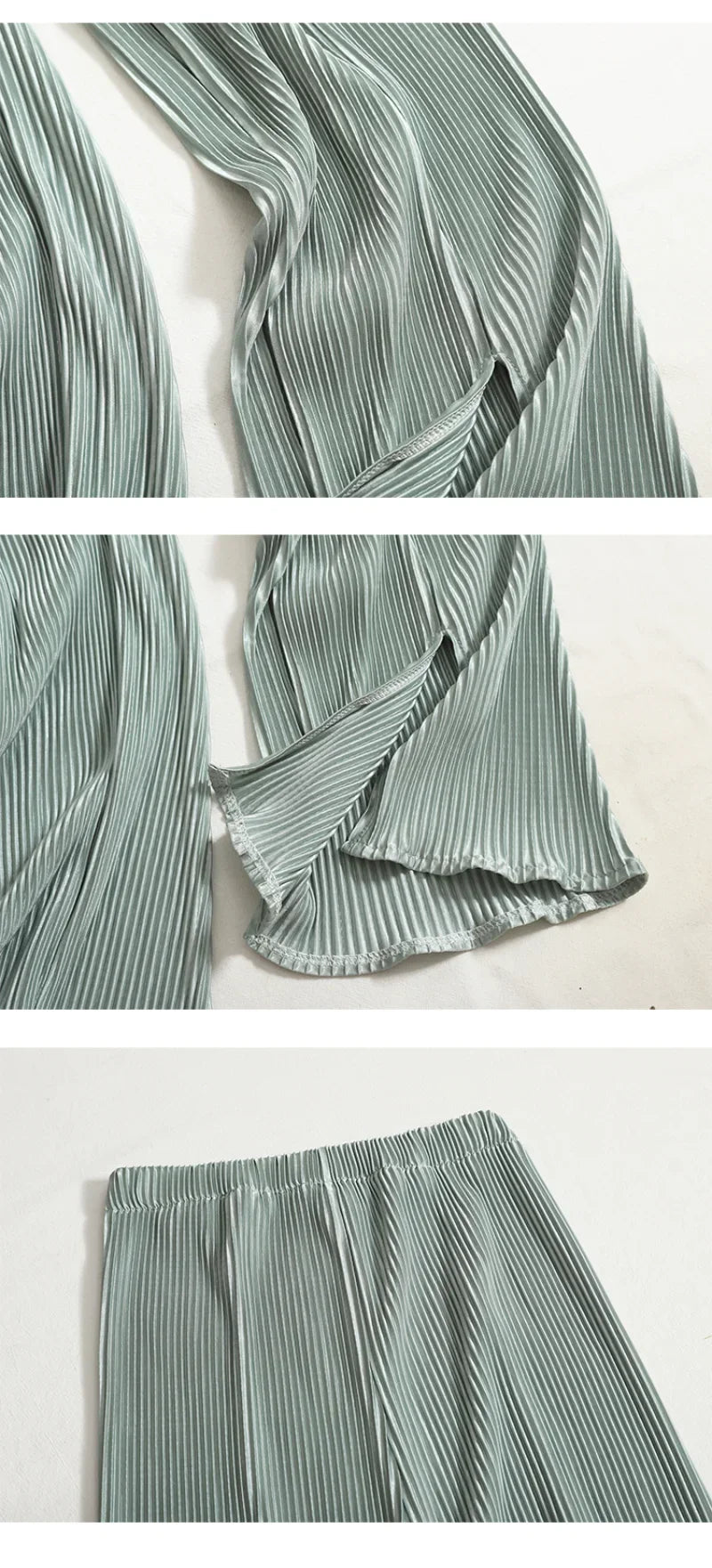 Elegant Summer Two Piece Set for Women Featuring Round Neck T-Shirt and High Waist Wide Leg Pants