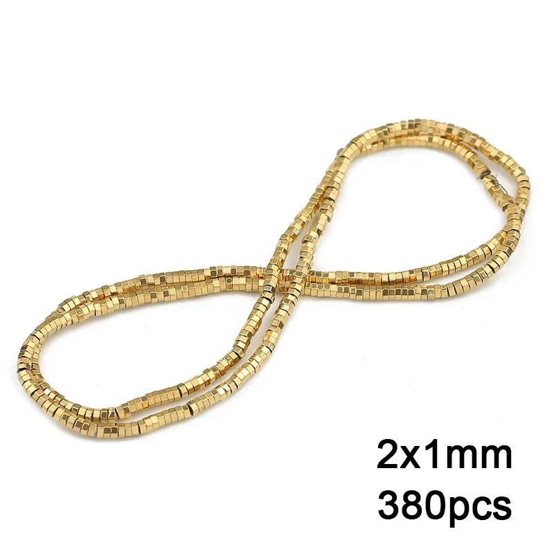 Hematite Natural Stone Gold Plated Loose Beads for DIY Jewelry Making - Star and Heart Shapes