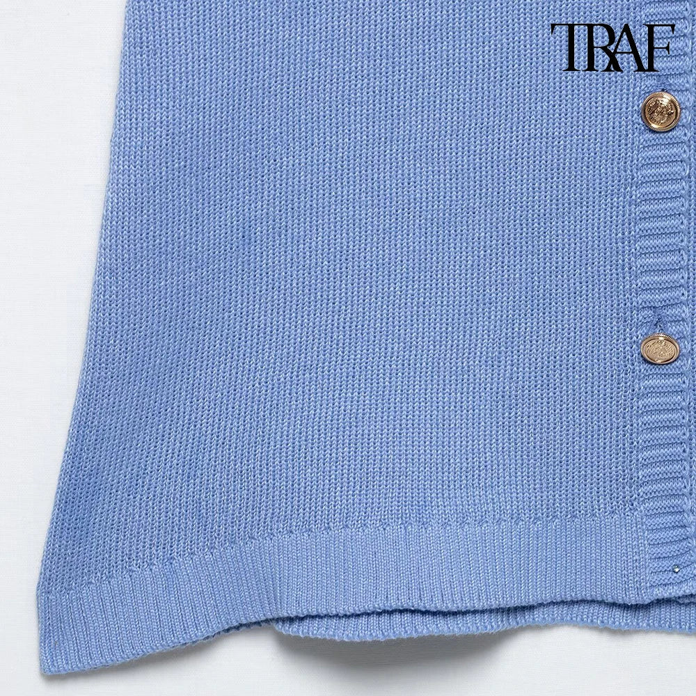 French Chic Solid Color Round Neck Mini Dress For Women