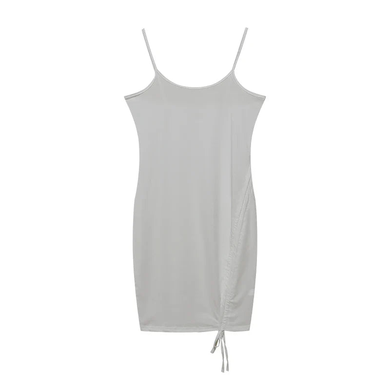 Multicolor Pleated Dress Suspender Slim Fit Women's