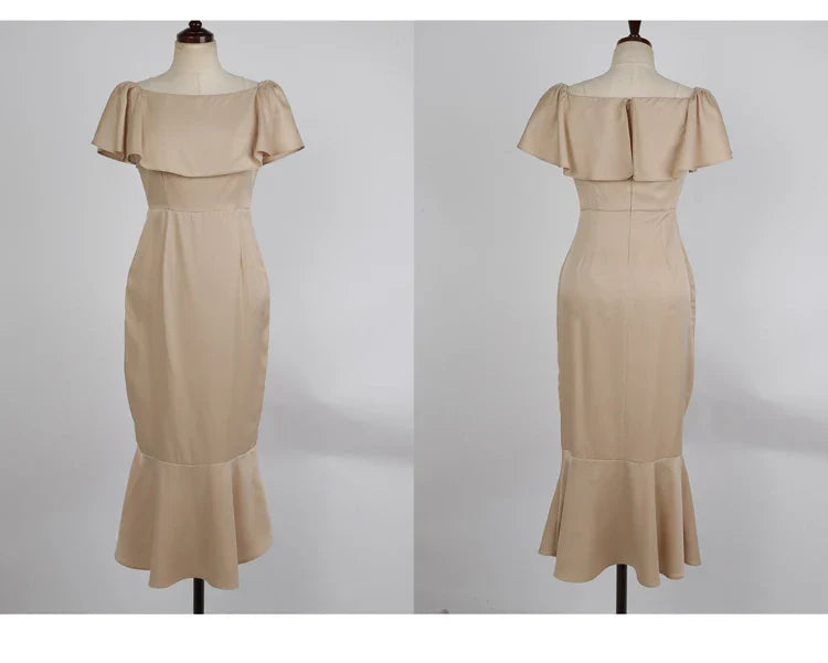 Slash Neck Mermaid Dress For Women Elegant Party Dress