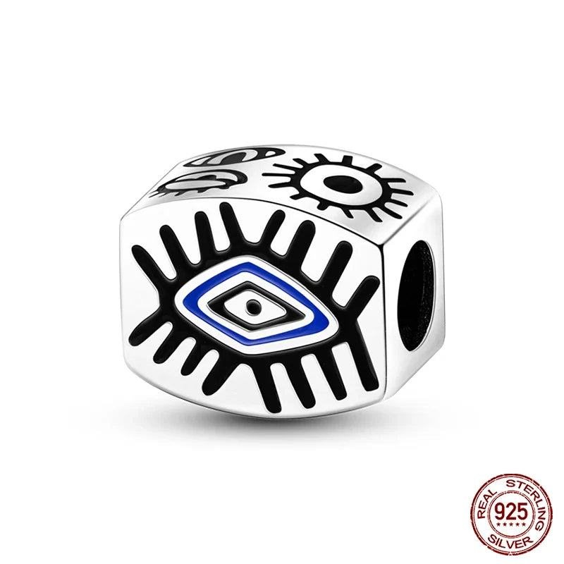 925 Silver Devil's Eye Charms Beads for Women DIY Jewelry Making