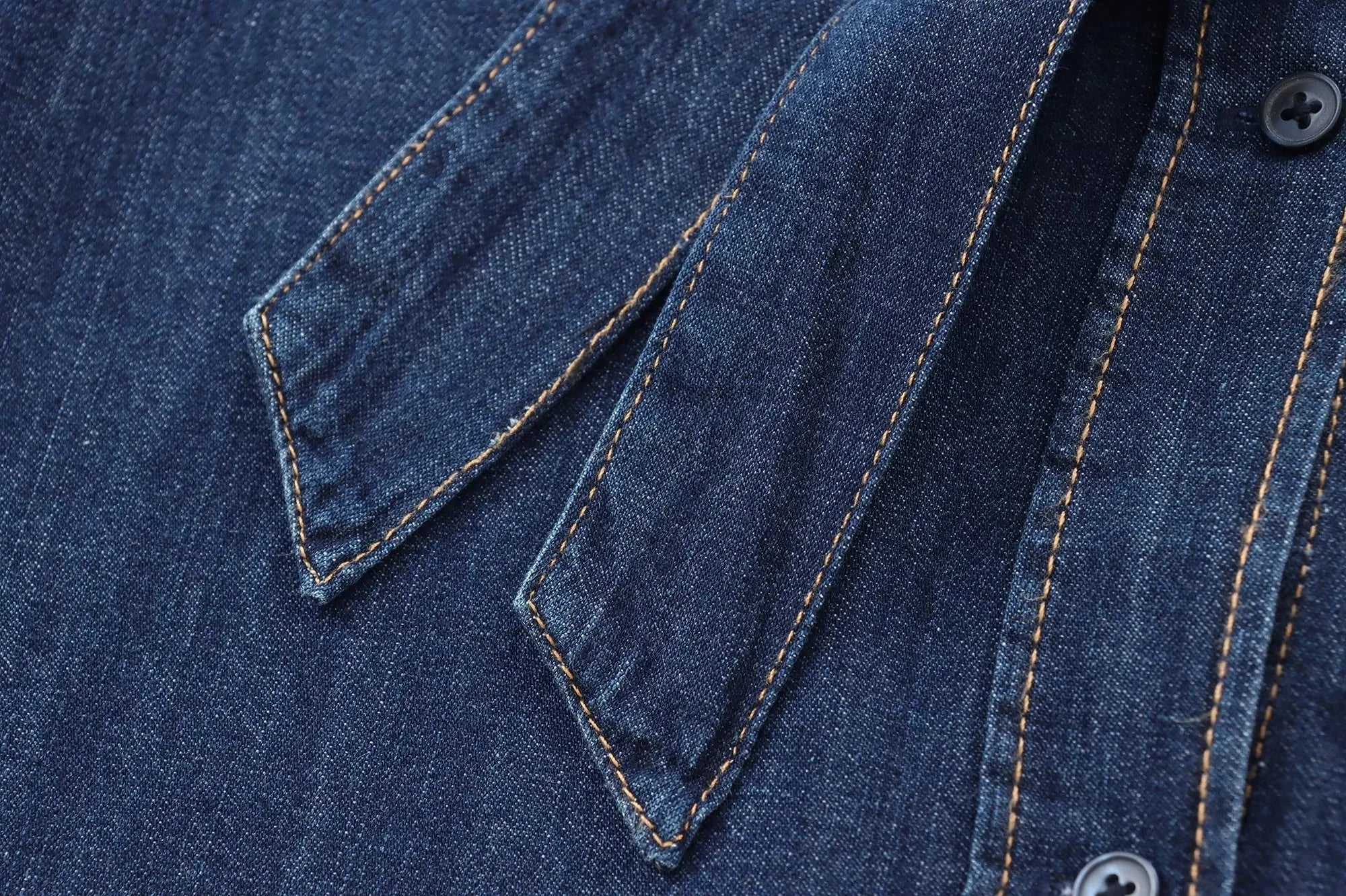 Women's Elegant Denim Shirt with Bowtie Single Breasted Casual Streetwear Autumn Winter Fashion Solid Button-Up