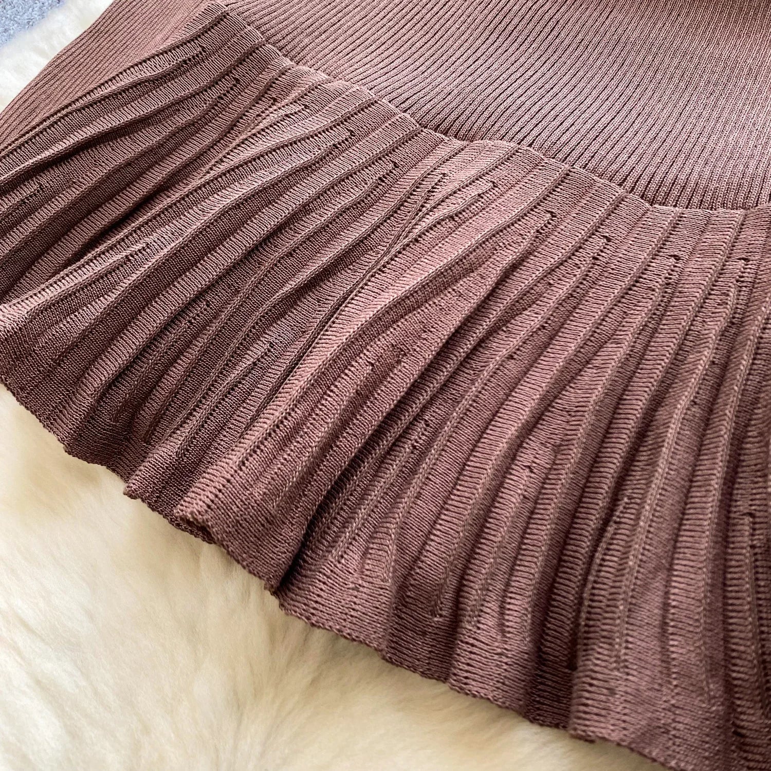 Knitted Short Dress With O Neck Bow Bodycon Chic Style