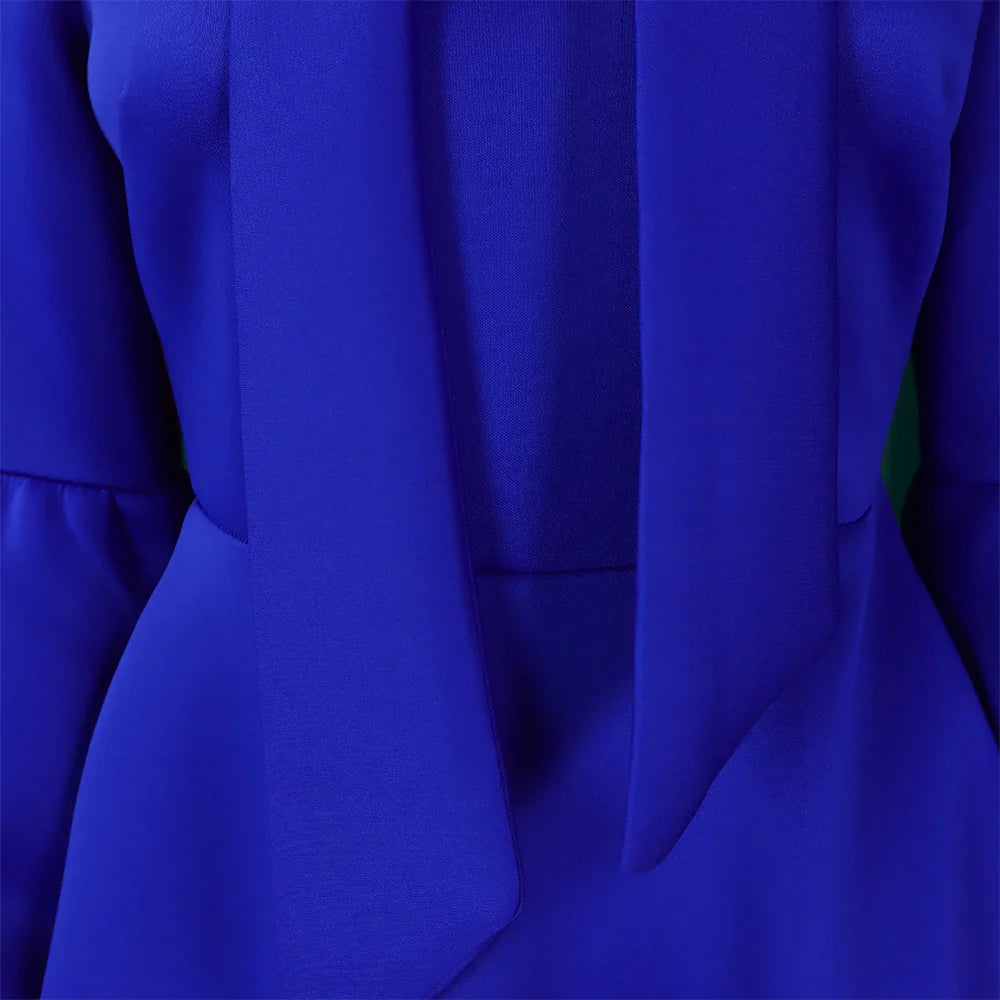 Elegant A Line Midi Dress With Bow Collar For Party