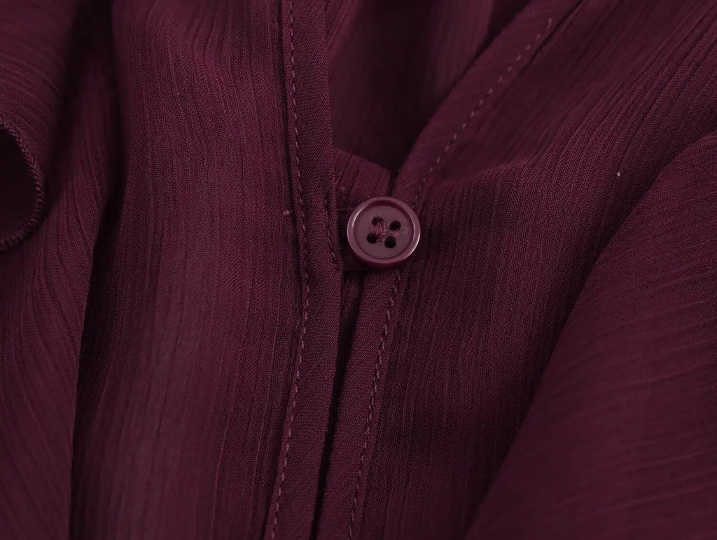 Sexy Translucent Ruffle Blouse for Women V Neck Single Breasted Tiered Casual Beach Shirt