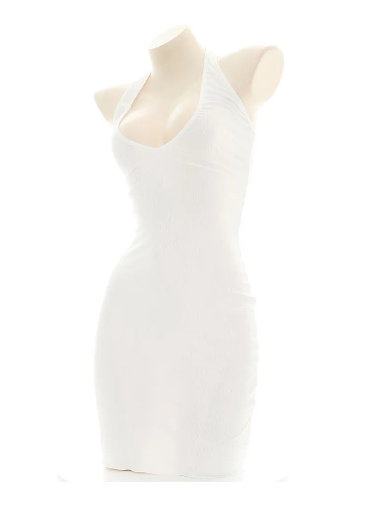 Sexy Halter Neck Knit Mini Dress Backless Bandage Style