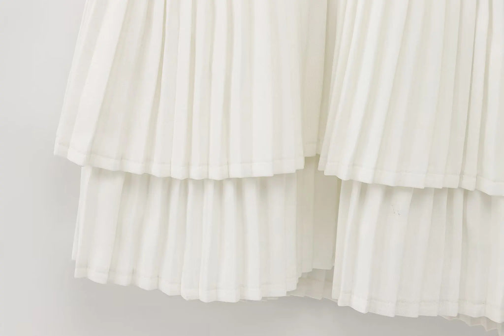 Sleeveless Pleated Mini Dress With Square Collar Chic