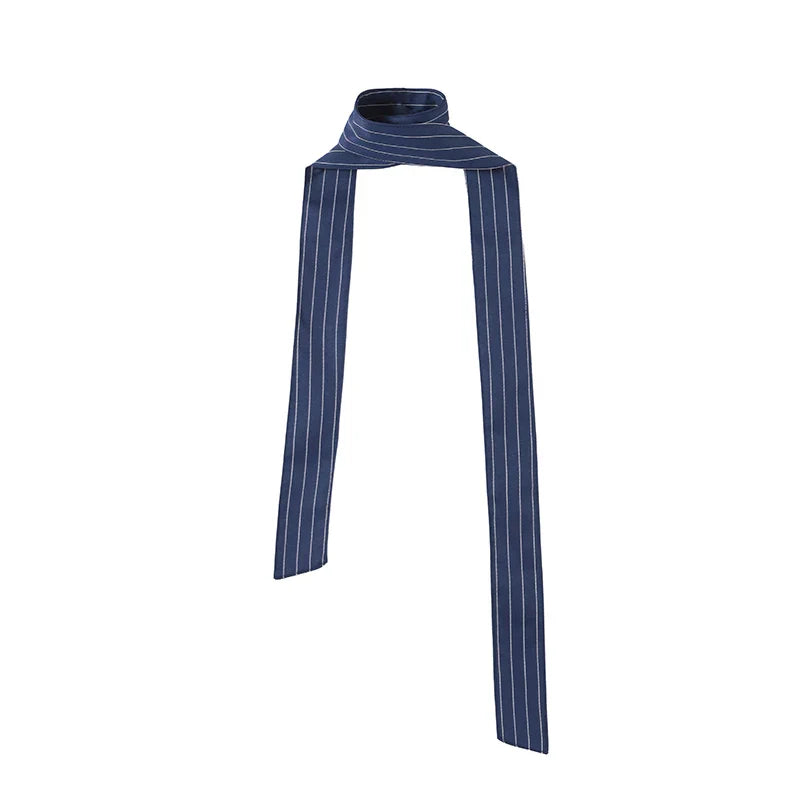 Women's Street Striped Blazer and Skirt Set Slim V-Neck Single Breasted Coat with Ribbon Accent Hip-Hugging Package Skirt Chic Spring Summer Outfit