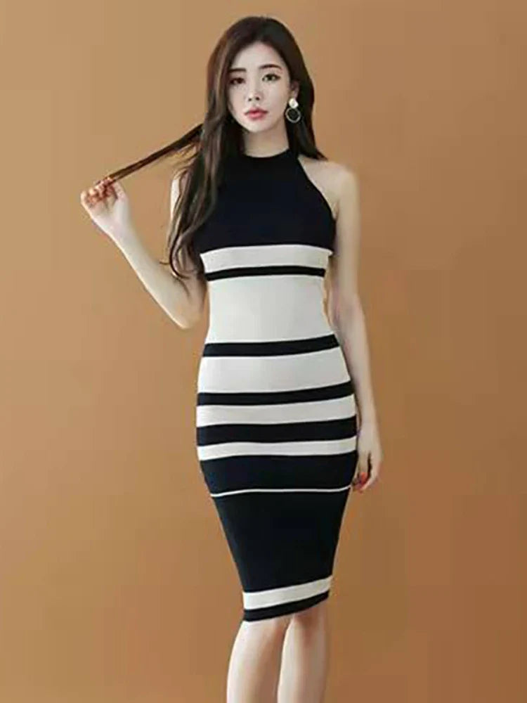 Womens Summer Bodycon Maxi Dress Sleeveless Bandage Knit