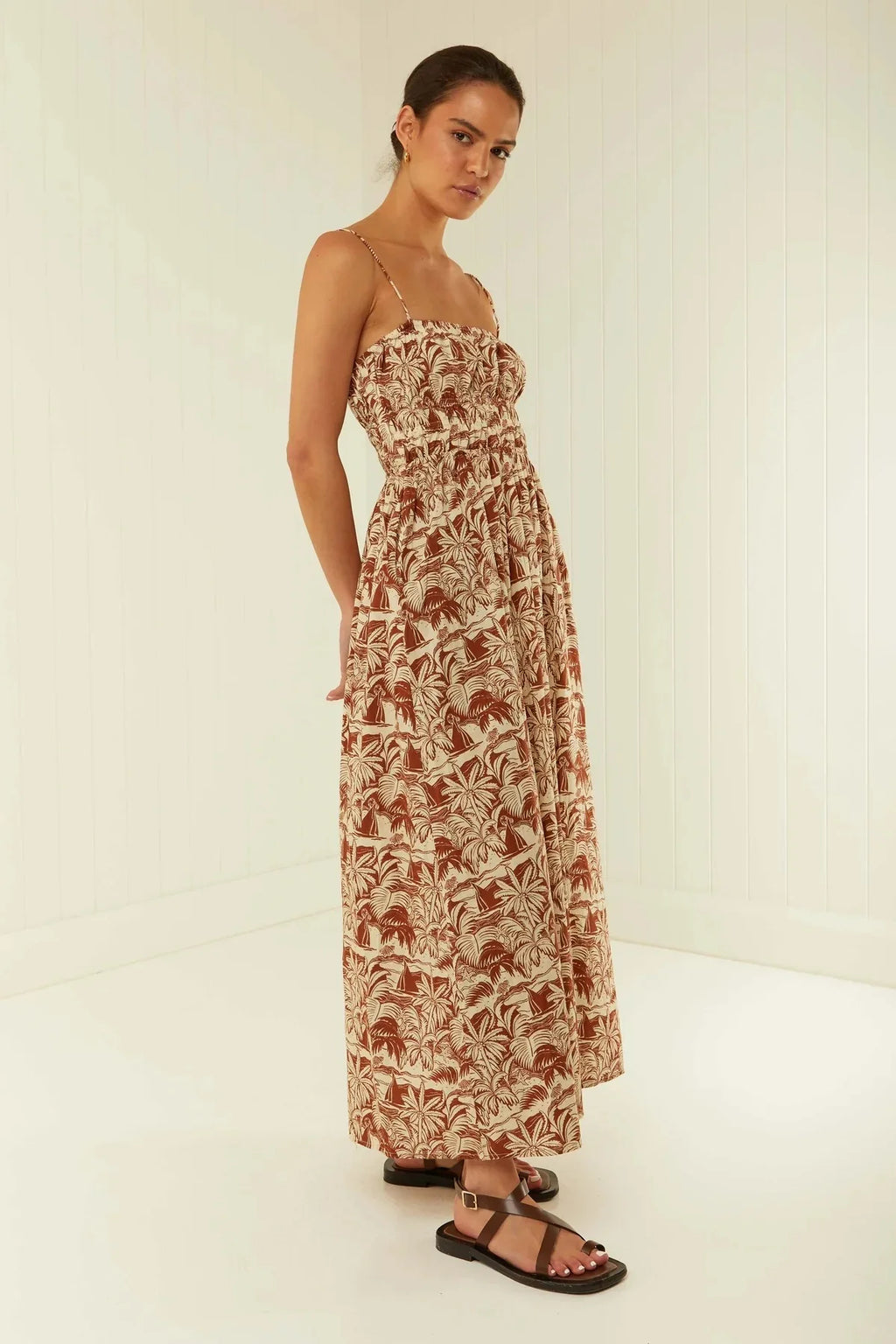 Bohemian Maxi Dress One Shoulder Strap Printed Summer