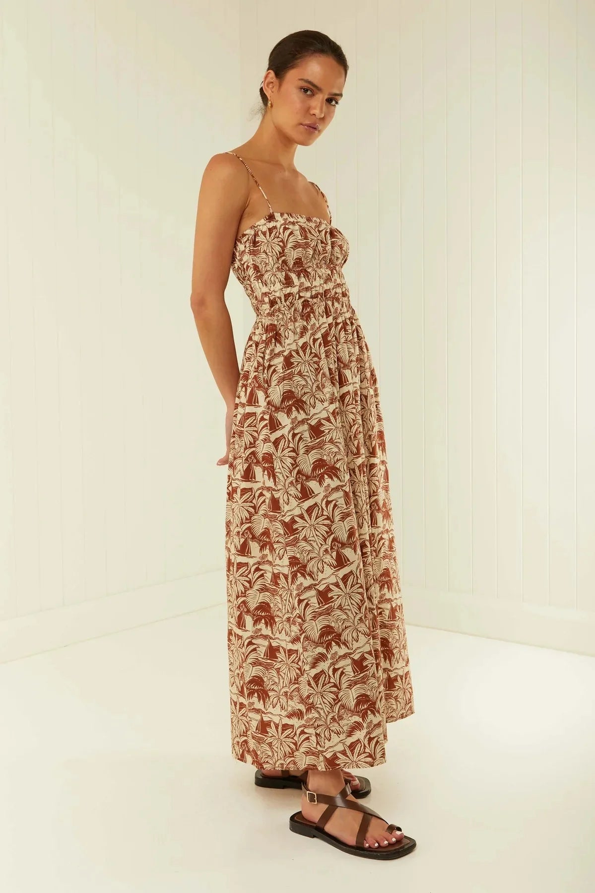 Bohemian Maxi Dress One Shoulder Strap Printed Summer