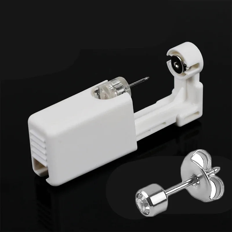 Disposable Ear Piercing Tool Kit with Safe Painless Sterile Puncture Gun for Earrings and Nose Rings