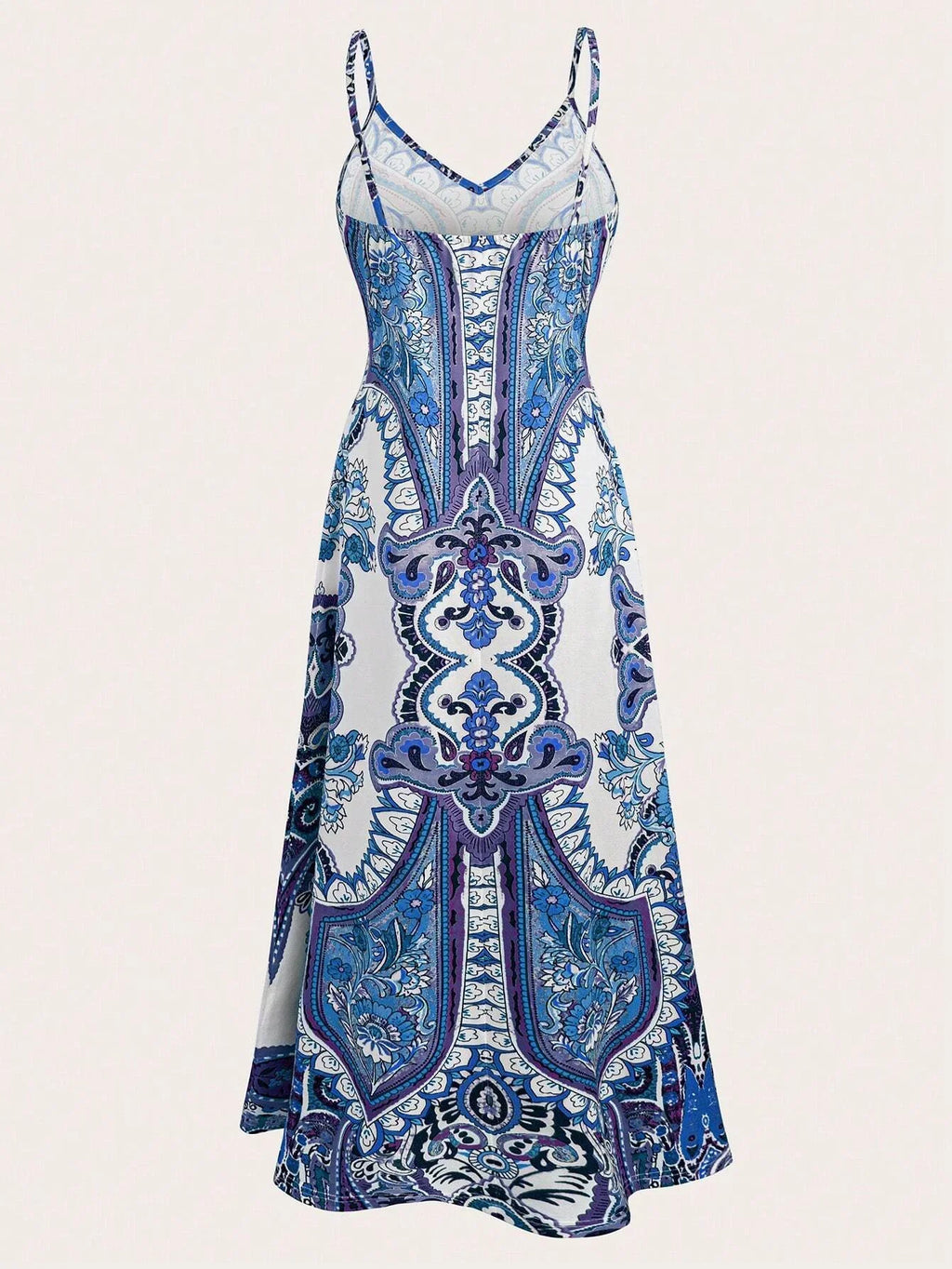 Floral Print Halter Maxi Dress With Pockets Beach Vacation