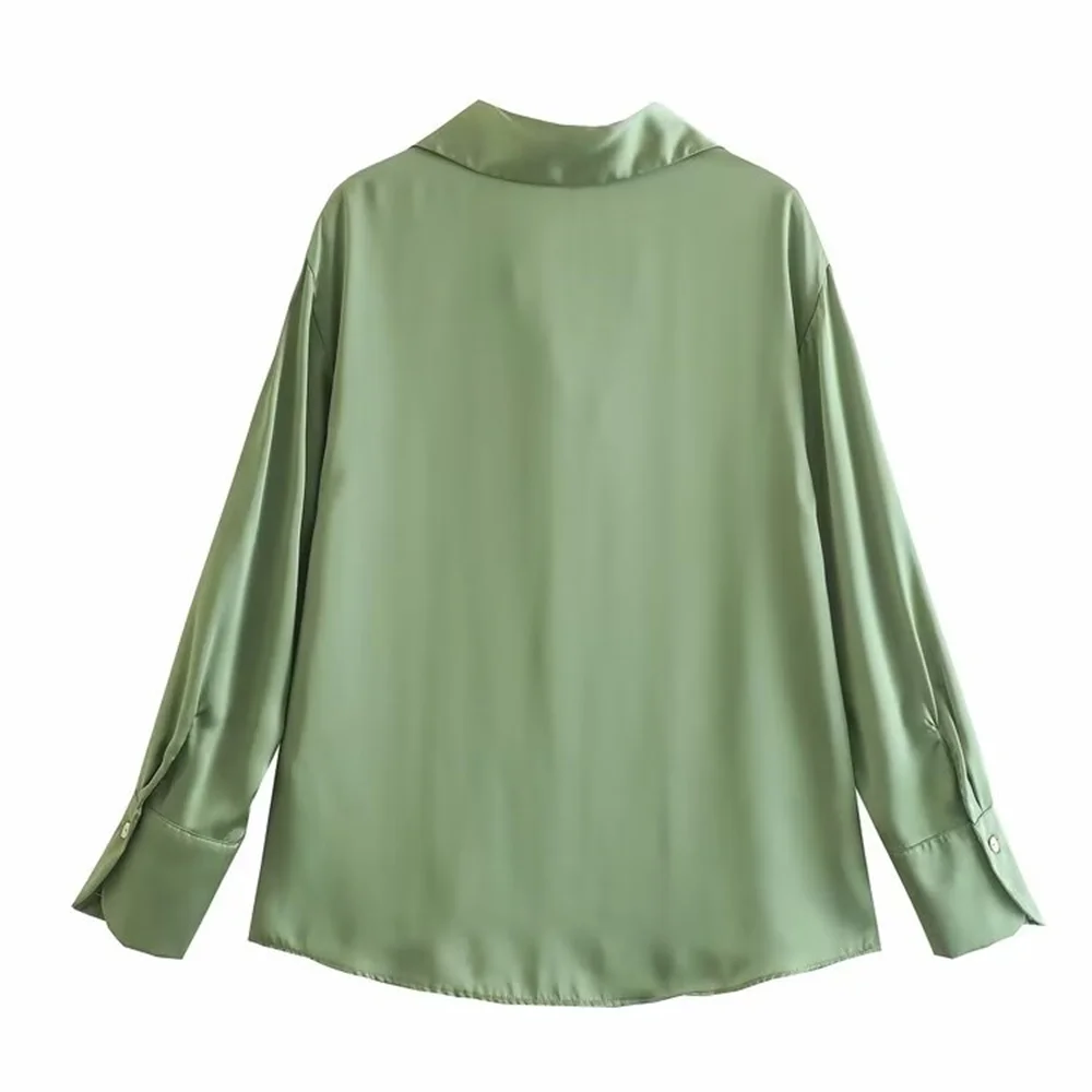 Women's Casual Loose Silk Satin Shirt with Versatile Soft Texture and Elegant Design