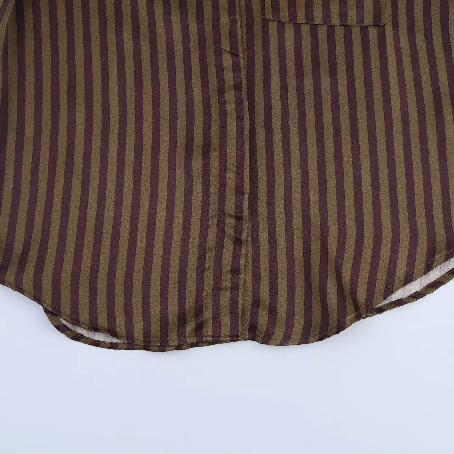 Women's Striped Long Sleeve Shirt with Collar and Striped Casual Pants for Spring Fashion