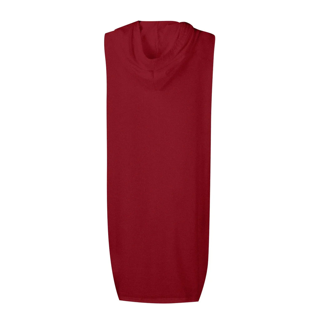 Womens Sleeveless Hoodie Dress With Drawstring Streetwear