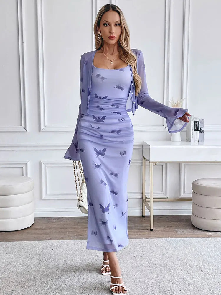 Autumn Two Piece Knit Dress Set For Women With Long Sleeves