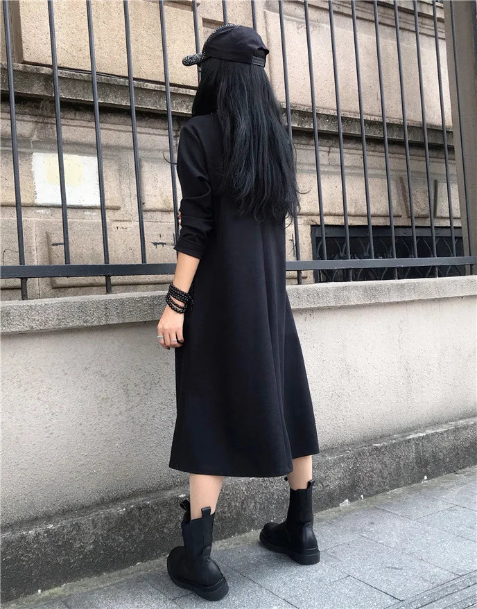 Loose Printed Turtleneck Dress For Women Elegant Casual