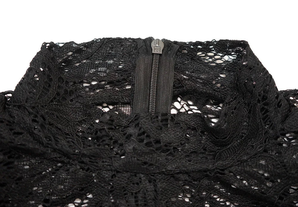 Lace Hollow Out Bodysuit and Pants Set for Women - Slim Fit Midnight Party Bodycon Outfit for Cocktail Events