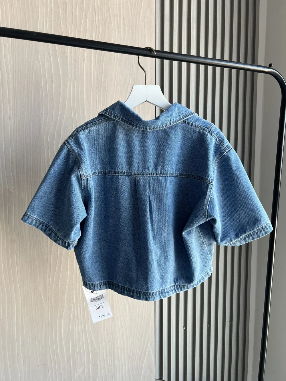 Sexy V Neck Loose Fit Short Denim Top with Asymmetrical Culottes Two Piece Denim Suit for Women