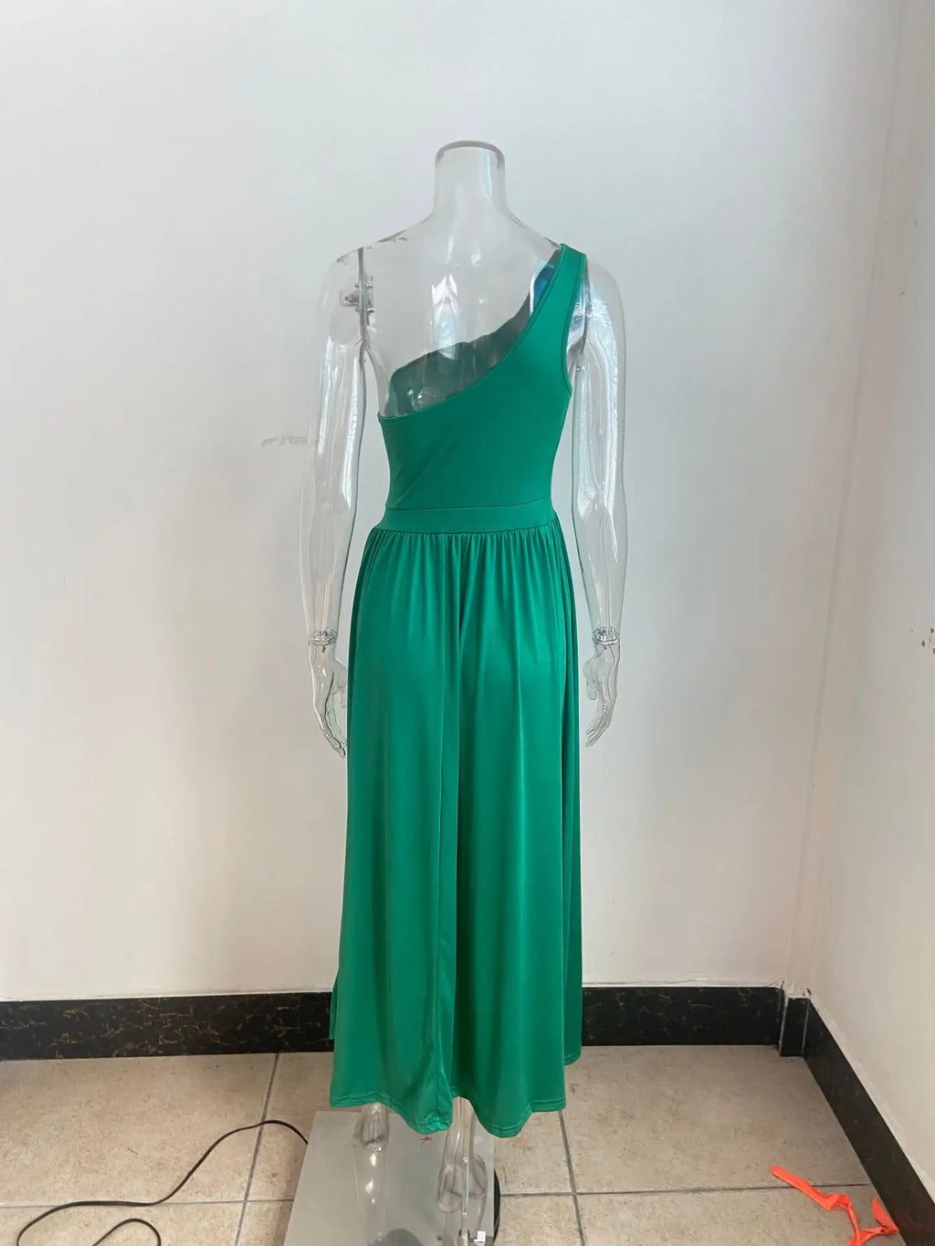 One Shoulder Slit Maxi Dress Elegant Evening Gown For Women