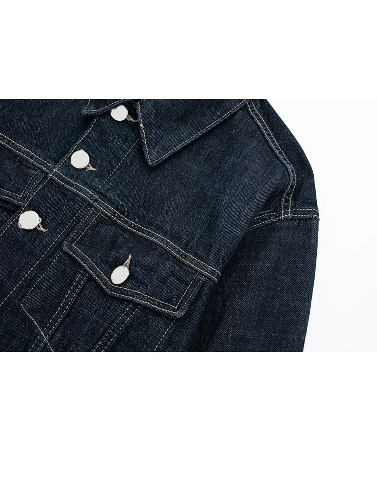 Women's Denim Jacket and Baggy Pants Set Casual Loose Streetwear Outfit