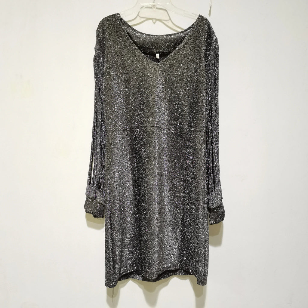 Tassel Mini Dress With V Neck And Three Quarter Sleeve